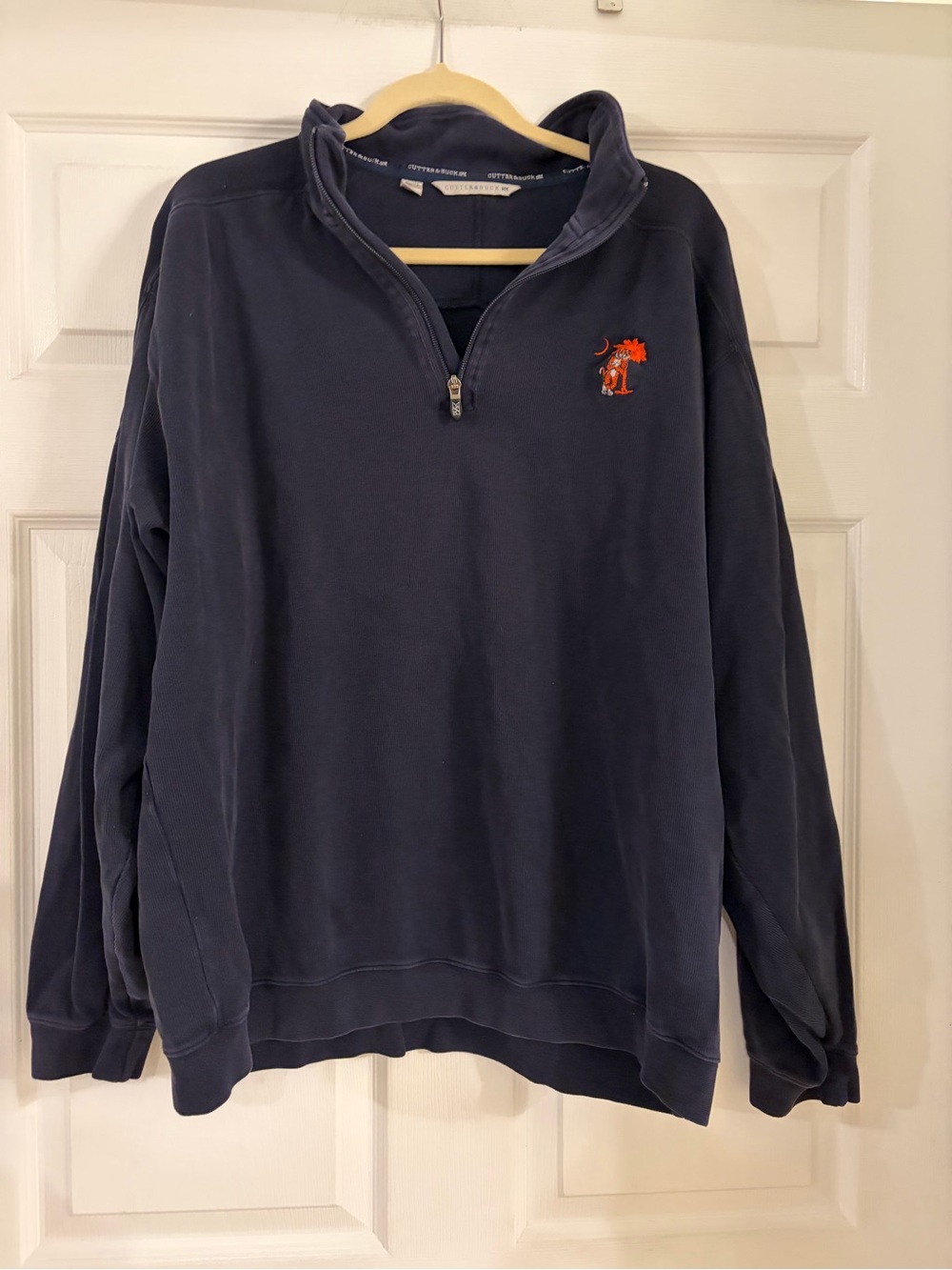 Cutter & Buck navy blue corduroy 1/4 zip pullover jacket Clemson Tigers‎ XXL men